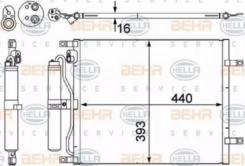 BEHR HELLA SERVICE 8FC 351 303-231 - Конденсатор, кондиціонер autozip.com.ua