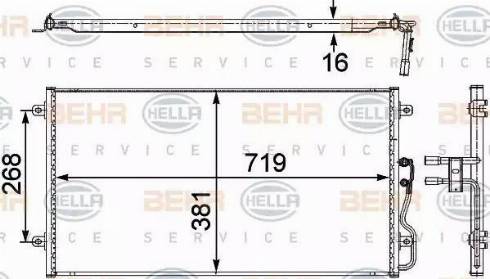 BEHR HELLA Service 8FC 351 303-701 - Конденсатор, кондиціонер autozip.com.ua