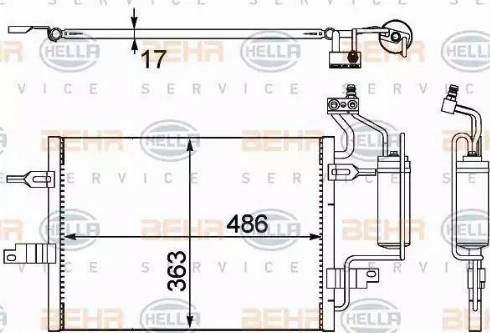 BEHR HELLA SERVICE 8FC 351 302-481 - Конденсатор, кондиціонер autozip.com.ua