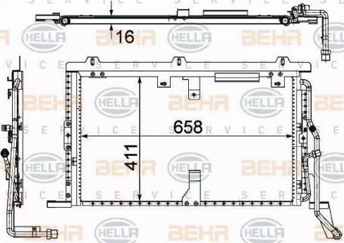 BEHR HELLA Service 8FC 351 302-594 - Конденсатор, кондиціонер autozip.com.ua