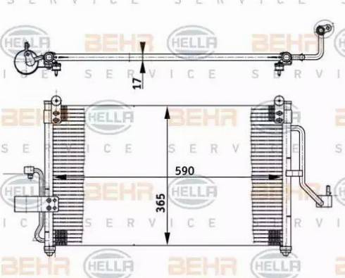 BEHR HELLA Service 8FC 351 302-021 - Конденсатор, кондиціонер autozip.com.ua