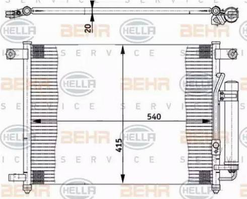 BEHR HELLA Service 8FC 351 302-101 - Конденсатор, кондиціонер autozip.com.ua