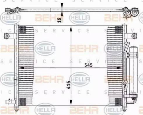 BEHR HELLA Service 8FC 351 302-121 - Конденсатор, кондиціонер autozip.com.ua