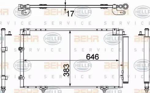 BEHR HELLA Service 8FC 351 307-391 - Конденсатор, кондиціонер autozip.com.ua