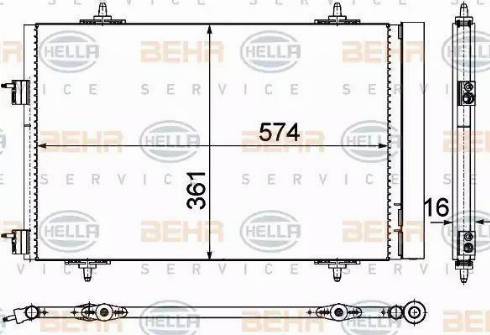 BEHR HELLA Service 8FC 351 319-441 - Конденсатор, кондиціонер autozip.com.ua