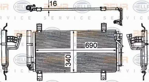 BEHR HELLA SERVICE 8FC 351 318-791 - Конденсатор, кондиціонер autozip.com.ua