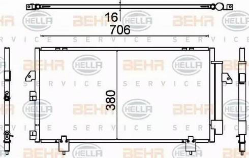 BEHR HELLA Service 8FC 351 318-711 - Конденсатор, кондиціонер autozip.com.ua