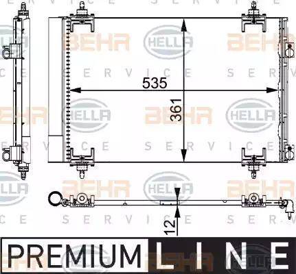 BEHR HELLA Service 8FC 351 317-564 - Конденсатор, кондиціонер autozip.com.ua