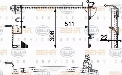 BEHR HELLA Service 8FC 351 317-311 - Конденсатор, кондиціонер autozip.com.ua