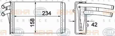 BEHR HELLA Service 8FH 351 045-101 - Теплообмінник, опалення салону autozip.com.ua