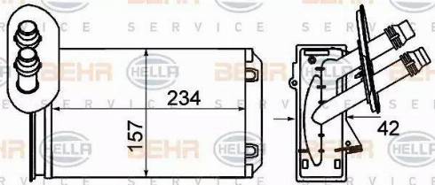 BEHR HELLA Service 8FH 351 001-621 - Теплообмінник, опалення салону autozip.com.ua