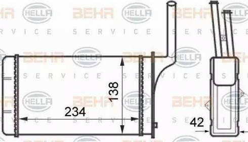 BEHR HELLA Service 8FH 351 024-461 - Теплообмінник, опалення салону autozip.com.ua