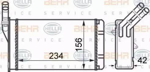 BEHR HELLA Service 8FH 351 024-301 - Теплообмінник, опалення салону autozip.com.ua