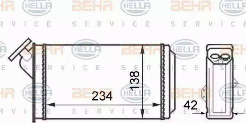 BEHR HELLA Service 8FH 351 024-321 - Теплообмінник, опалення салону autozip.com.ua