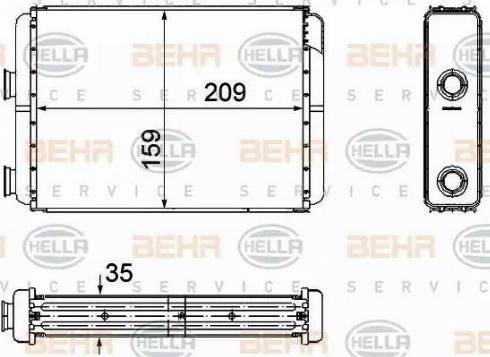 BEHR HELLA Service 8FH 351 308-251 - Теплообмінник, опалення салону autozip.com.ua