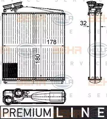 BEHR HELLA Service 8FH 351 315-541 - Теплообмінник, опалення салону autozip.com.ua