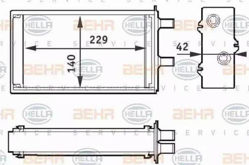 BEHR HELLA SERVICE 8FH 351 311-001 - Теплообмінник, опалення салону autozip.com.ua