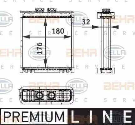 BEHR HELLA Service 8FH 351 311-121 - Теплообмінник, опалення салону autozip.com.ua