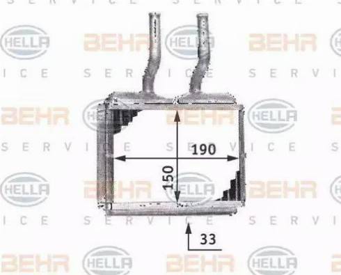 BEHR HELLA Service 8FH 351 313-021 - Теплообмінник, опалення салону autozip.com.ua