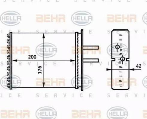 BEHR HELLA Service 8FH 351 313-381 - Теплообмінник, опалення салону autozip.com.ua