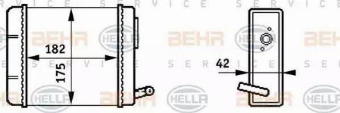 BEHR HELLA Service 8FH 351 313-211 - Теплообмінник, опалення салону autozip.com.ua