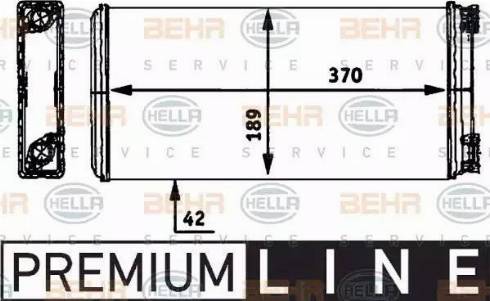 BEHR HELLA Service 8FH 351 312-361 - Теплообмінник, опалення салону autozip.com.ua