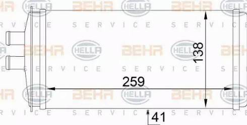 BEHR HELLA Service 8FH 351 333-021 - Теплообмінник, опалення салону autozip.com.ua