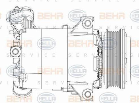 BEHR HELLA SERVICE 8FK 351 006-311 - Компресор, кондиціонер autozip.com.ua
