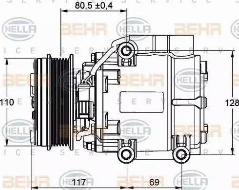 BEHR HELLA SERVICE 8FK 351 109-201 - Компресор, кондиціонер autozip.com.ua