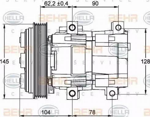 BEHR HELLA Service 8FK 351 113-361 - Компресор, кондиціонер autozip.com.ua