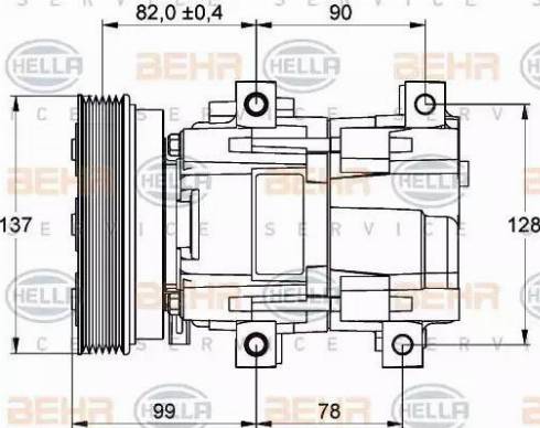 BEHR HELLA Service 8FK 351 113-281 - Компресор, кондиціонер autozip.com.ua