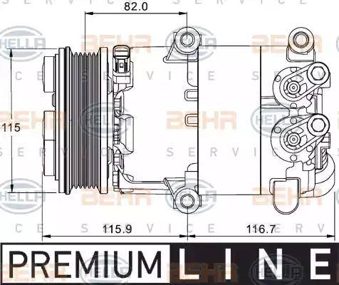 BEHR HELLA Service 8FK 351 334-061 - Компресор, кондиціонер autozip.com.ua