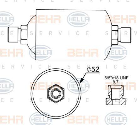 BEHR HELLA Service 8FT 351 006-514 - Осушувач, кондиціонер autozip.com.ua