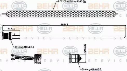 BEHR HELLA SERVICE 8FT 351 193-241 - Осушувач, кондиціонер autozip.com.ua