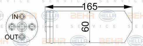BEHR HELLA SERVICE 8FT 351 192-614 - Осушувач, кондиціонер autozip.com.ua