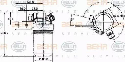 BEHR HELLA SERVICE 8FT 351 192-391 - Осушувач, кондиціонер autozip.com.ua