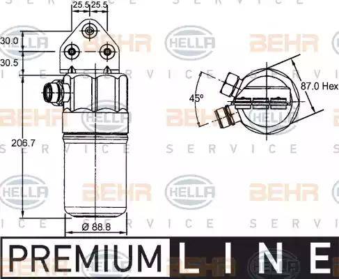 BEHR HELLA Service 8FT 351 192-381 - Осушувач, кондиціонер autozip.com.ua