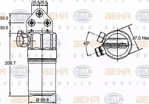 BEHR HELLA SERVICE 8FT 351 197-321 - Осушувач, кондиціонер autozip.com.ua