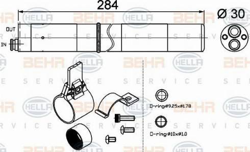 BEHR HELLA Service 8FT 351 200-274 - Осушувач, кондиціонер autozip.com.ua