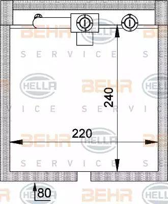BEHR HELLA SERVICE 8FV 351 211-071 - Випарник, кондиціонер autozip.com.ua