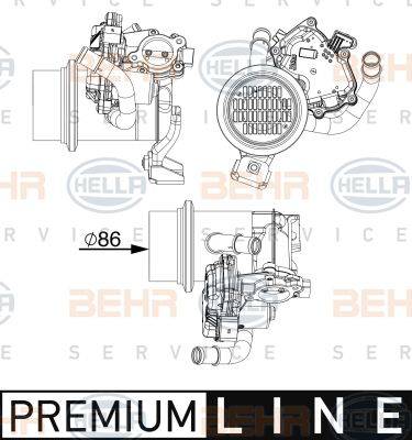 BEHR HELLA SERVICE 8ME 376 747-391 - Радіатор, рециркуляція ОГ autozip.com.ua