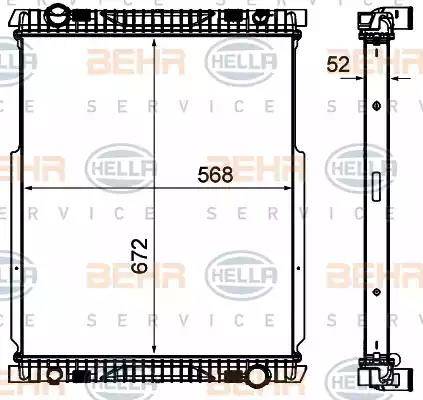 BEHR HELLA Service 8MK 376 906-261 - Радіатор, охолодження двигуна autozip.com.ua