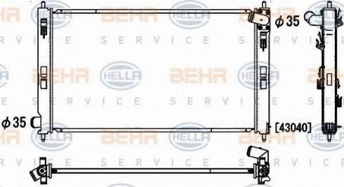 BEHR HELLA Service 8MK 376 900-681 - Радіатор, охолодження двигуна autozip.com.ua