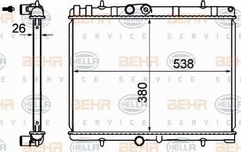 BEHR HELLA Service 8MK 376 900-314 - Радіатор, охолодження двигуна autozip.com.ua