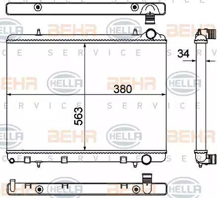 BEHR HELLA SERVICE 8MK 376 901-031 - Радіатор, охолодження двигуна autozip.com.ua