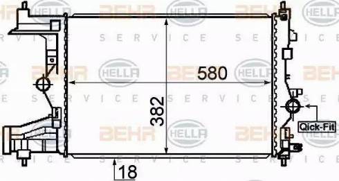 BEHR HELLA Service 8MK 376 910-341 - Радіатор, охолодження двигуна autozip.com.ua