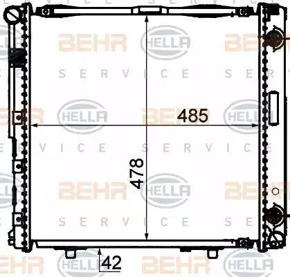 BEHR HELLA Service 8MK 376 888-444 - Радіатор, охолодження двигуна autozip.com.ua