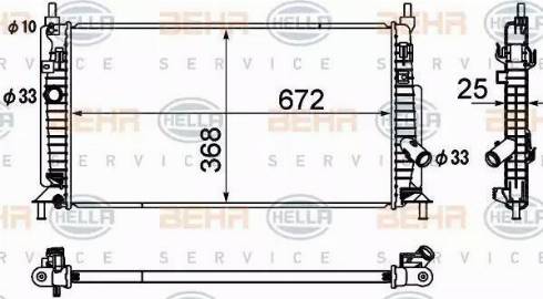 BEHR HELLA Service 8MK 376 790-411 - Радіатор, охолодження двигуна autozip.com.ua