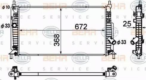 BEHR HELLA SERVICE 8MK 376 790-411 - Радіатор, охолодження двигуна autozip.com.ua