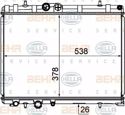 BEHR HELLA Service 8MK 376 790-121 - Радіатор, охолодження двигуна autozip.com.ua